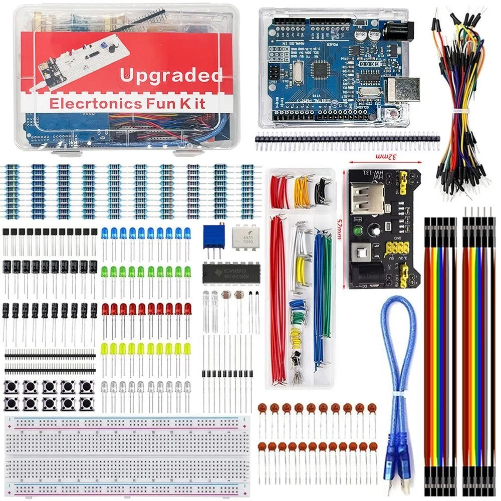 Beginner DIY Electronics Kit 830-Hole Breadboard with MB-102 Module - Learn And Experiment with Essential Electronic Components