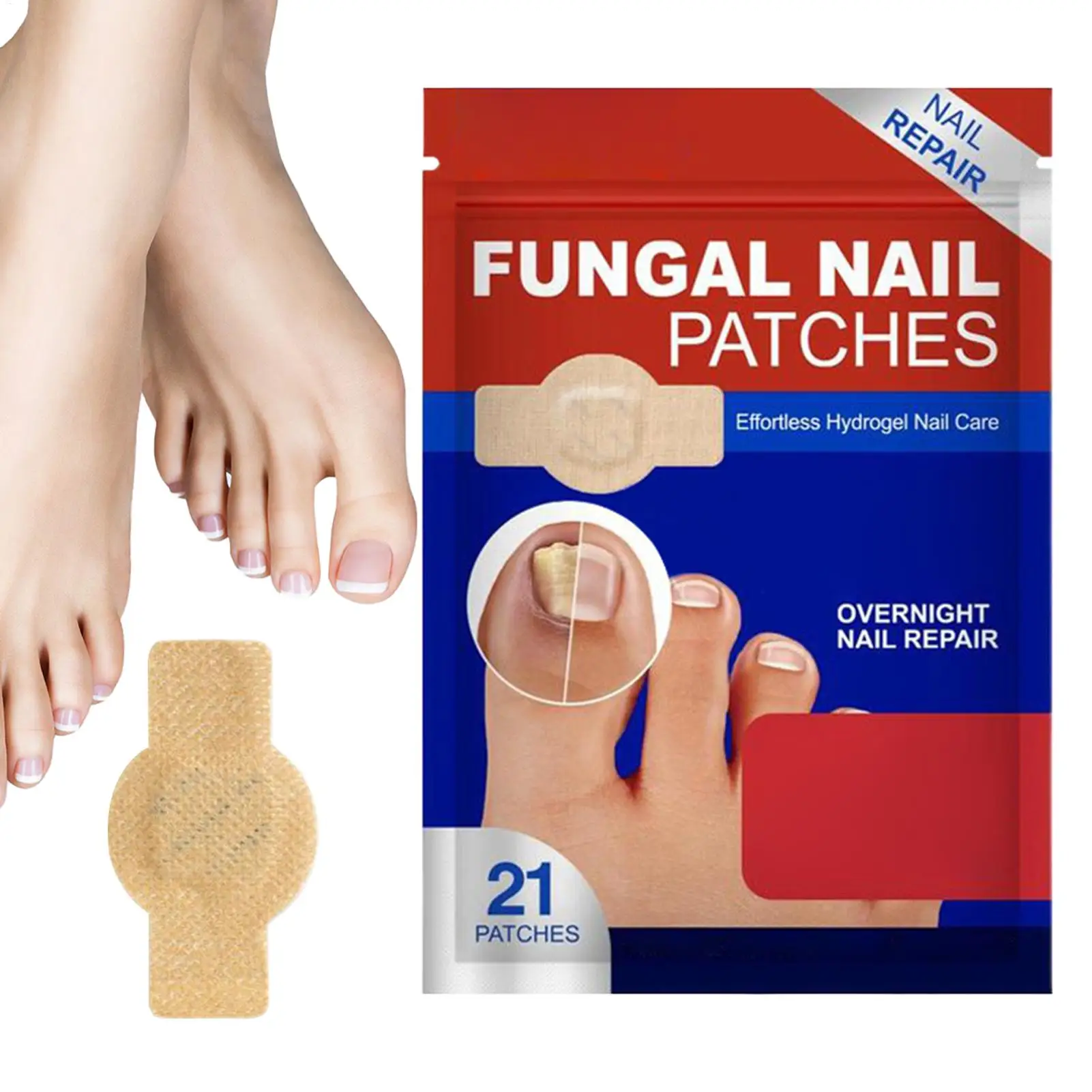 NailFungus Patch Wasserdichter Nagelreparaturpflaster Eingewachsene Korrekturaufkleber Beschädigter Nagel Graues Pflegepflaster Fußpflegewerkzeuge