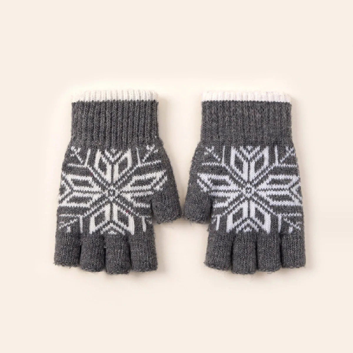 1 pairs of half-finger autumn and winter knitted open-finger touch screen heat and cold cycling cute gloves