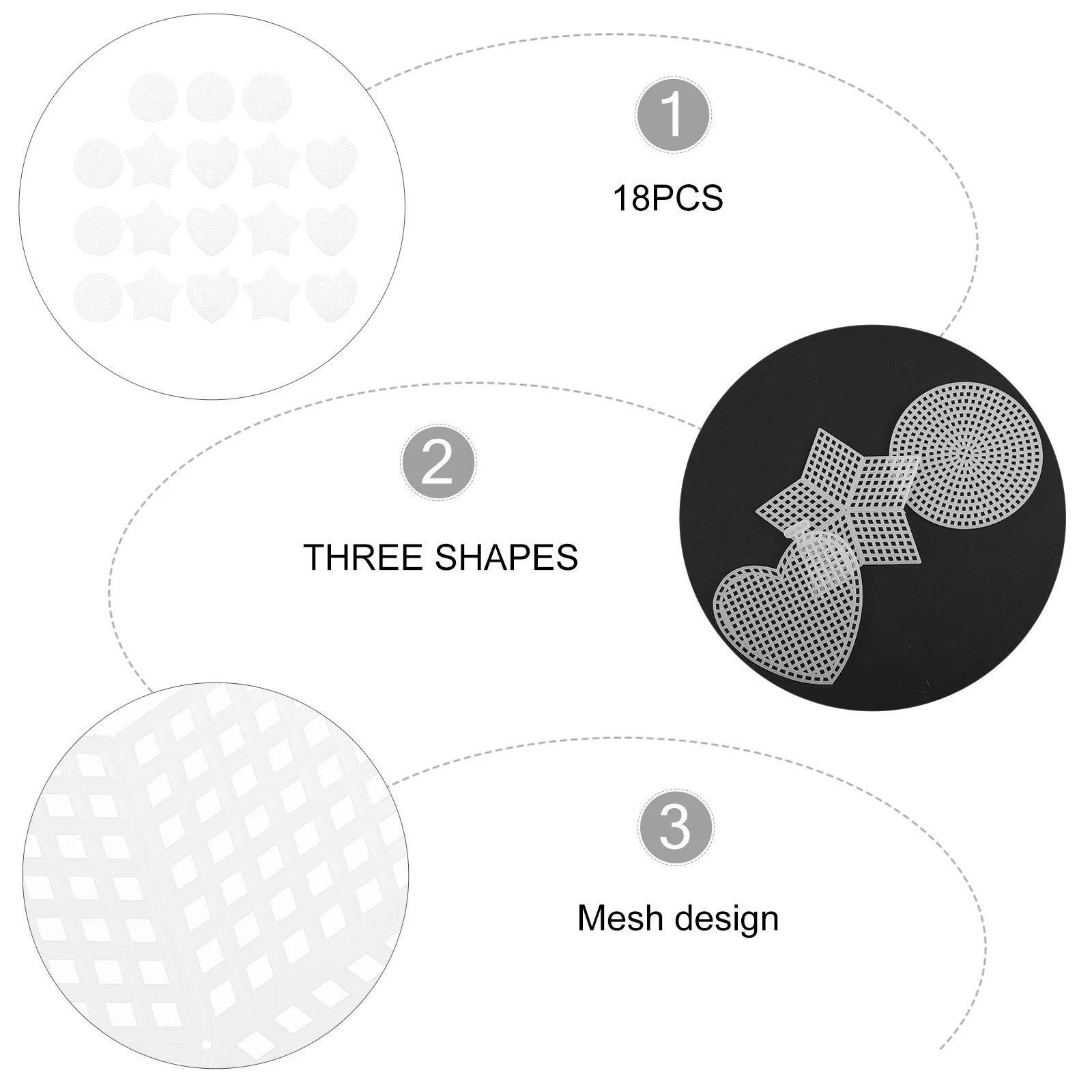 

18Pcs Plastic Mesh Sheets White Color DIY Knitting Sewing Embroidery Cross Stitch Canvas Craft Mesh for Handmade Projects