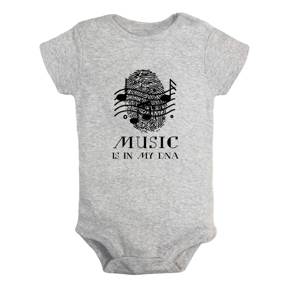 

Music Is In My DNA Fun Musician Graphic Baby Bodysuit Cute Boys Girls Rompers Infant Short Sleeves Jumpsuit Newborn Soft Clothes