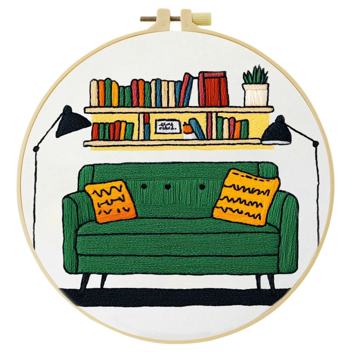 1 Stück 20X20CM/15X15CM 7,87/6,3 Zoll Sofa-Stickerei-Starter-Kit DIY-Kit DIY-Stickerei-Set Handarbeiten Nadelkunst Heimdekoration – Detail 3