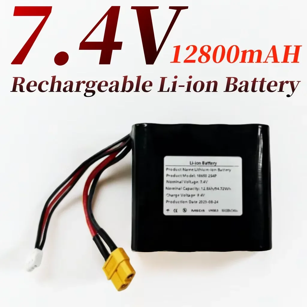 2S4P 7.4V 12.8Ah High Capacity UAV Rechargeable Li-ion Battery for Various RC Airplane Drone Quadrotor