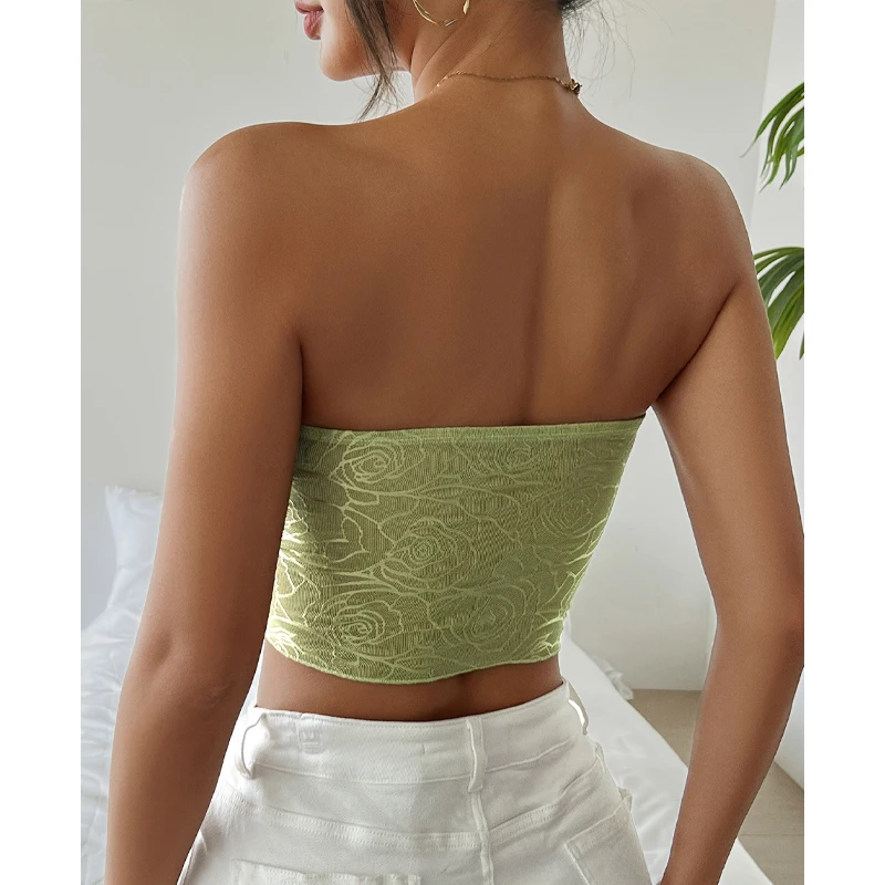 Summer Y2K Women's Sexy Twist Front Asymmetrical Hem Strapless Bandeau Crop Top Casual Tube Tops for Party Club Night Clothes image 4