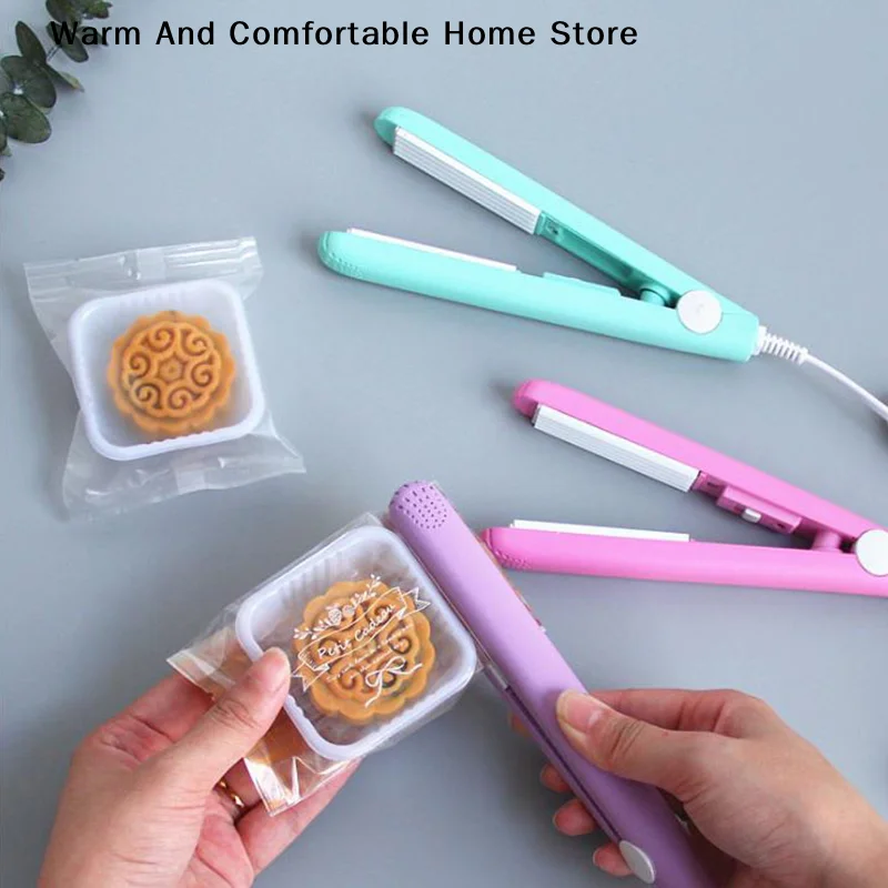 【SE】1PC Portable Mini Electric Heat Sealing Machine Seal Sealer Food Vacuum Sealer Bag Clip Random Color