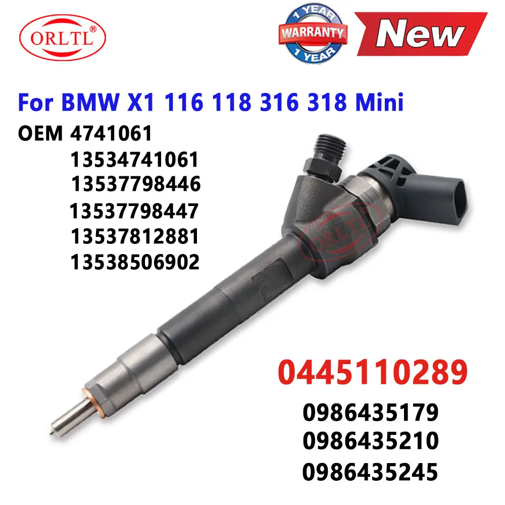 New 0445 110 289 Diesel Injector Nozzle 0445110289 for For BMW X1 116 118 316 318 Mini 4741061 13537798446 13537798447 4 741 06