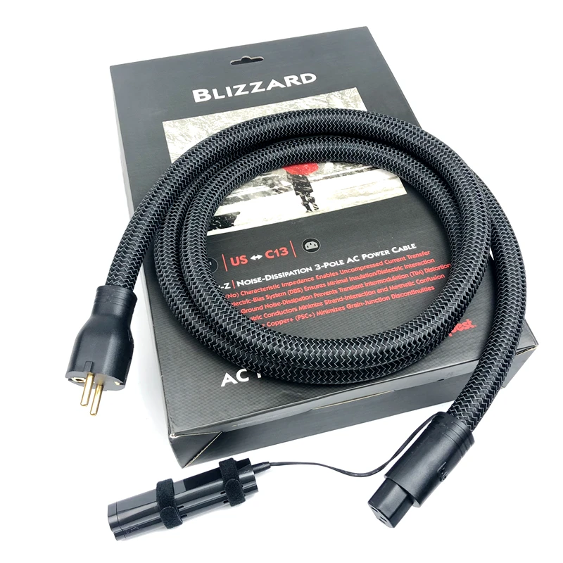 Blizzard High-Purity True-Concentric US /EU Plug HIFI Audio AC Power Cable with 72V Battery