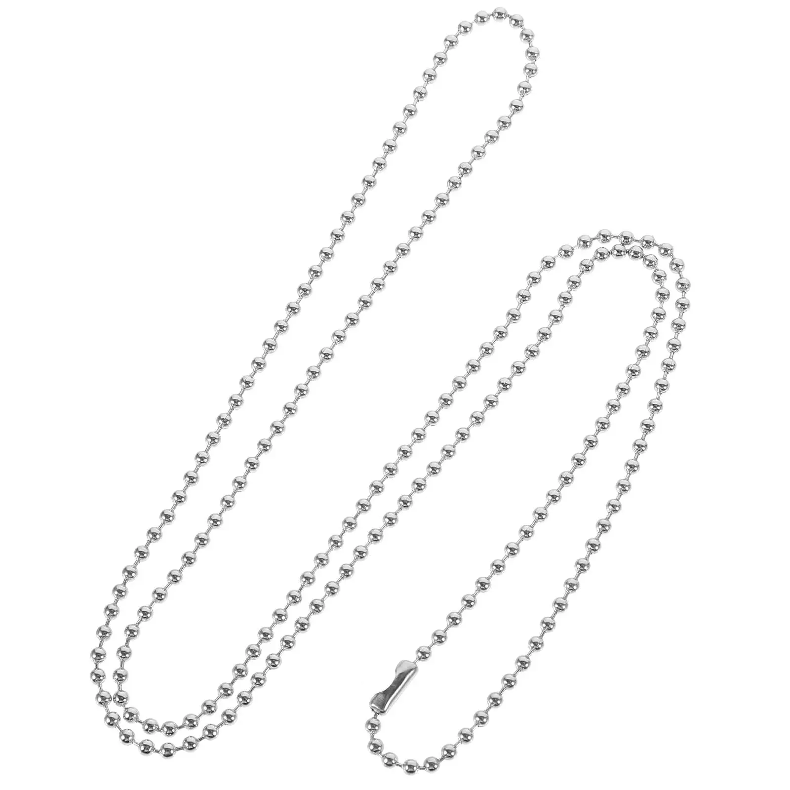 

Dog Tag Chain Stainless Steel Beads 27 Inch 2.4mm #3 Size Long Durable Metal Ball Chains for DIY Crafts Dog Tags