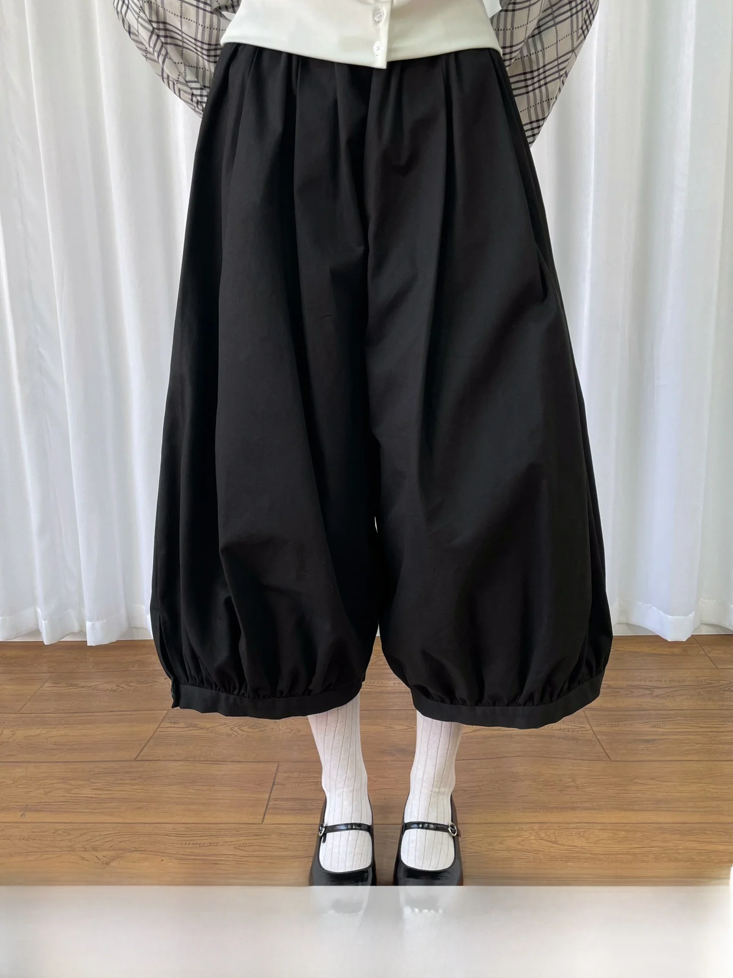 

LooseSmell Bla Wide Leg Suit Pants Women's Versatile ape Japanese Sle Loose Lantern Long Trousers Casual Cotton Pants