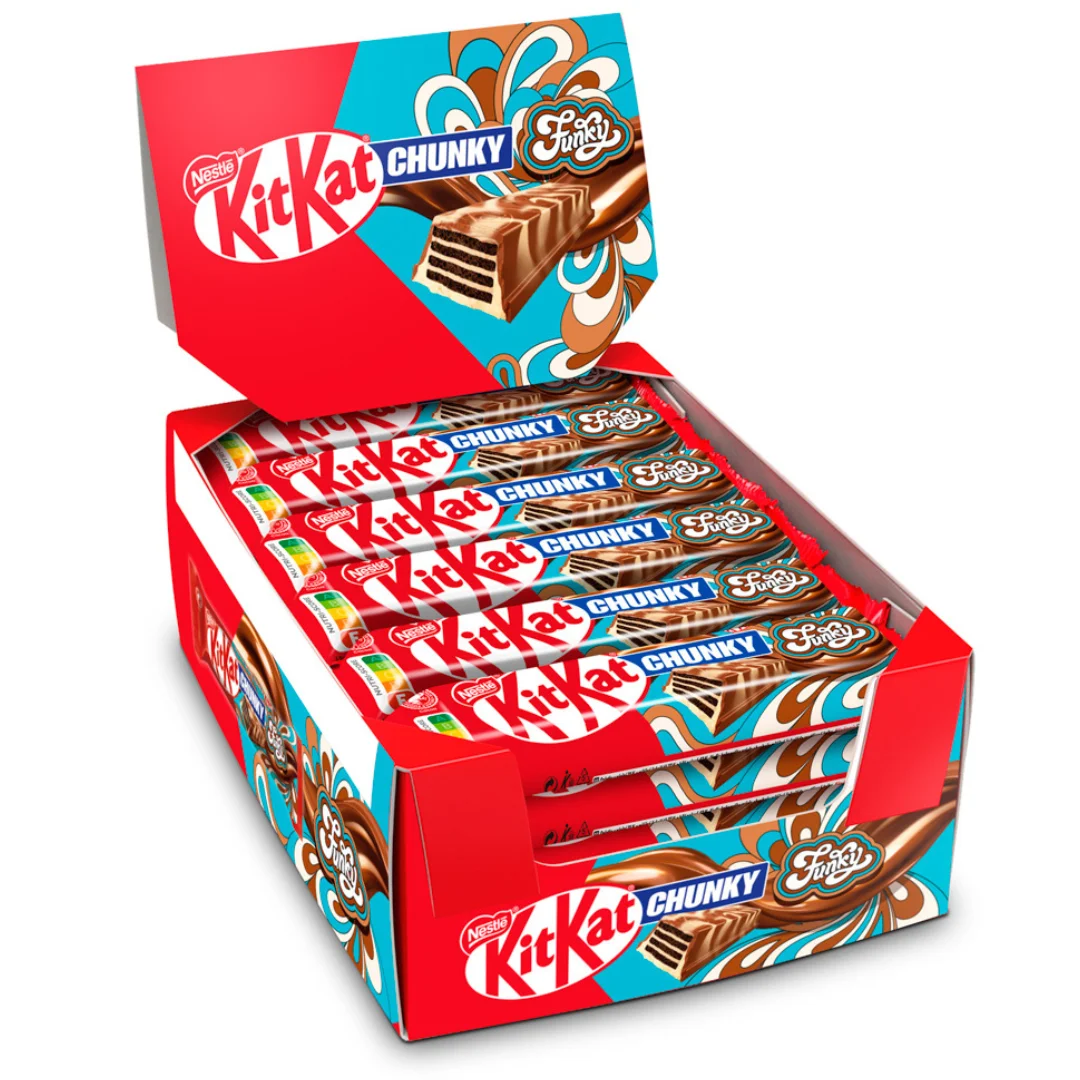 Pack 24 KitKat Chunky Funky 40g - Chocolate con Leche y Galleta 🍫