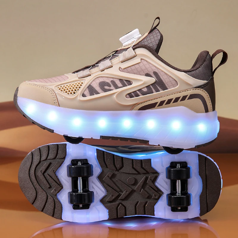 

Lightweight Roller Sneakers for Boys: Student Wheeled Sneakers, Girls' & Teens' Roller Skates for Commuting