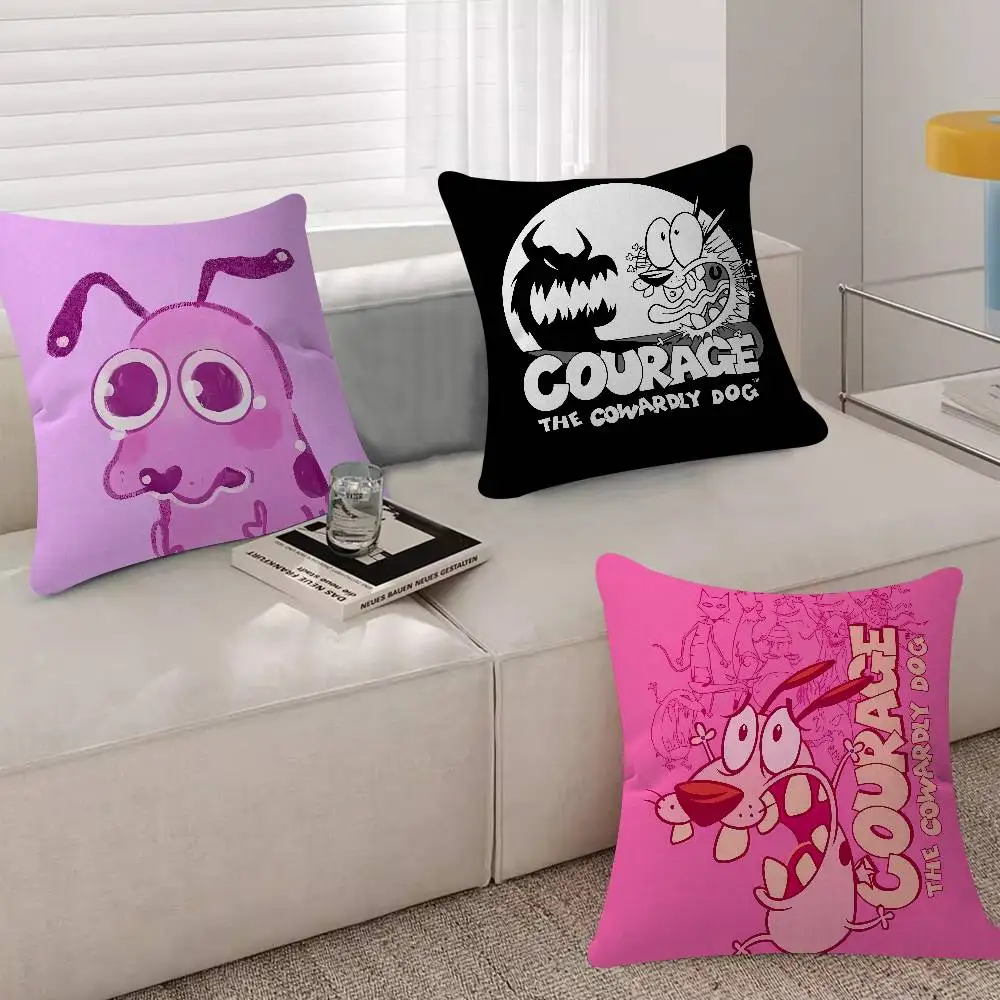 Cool C-Courage Cowardly Dog Mini 45*45cm Cushion Cover Pillow Cover Decor Pillowcase Home Pillowcase For Couch Pillow