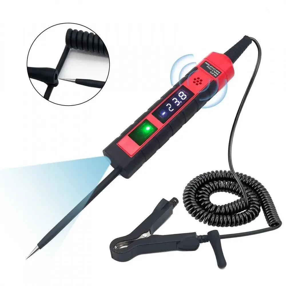 4-75V LCD Digital Light Tester with Voltmeter, Heavy Duty Circuit Tester Fuse Voltage Tester Auto Electrical Tool with Voltmeter