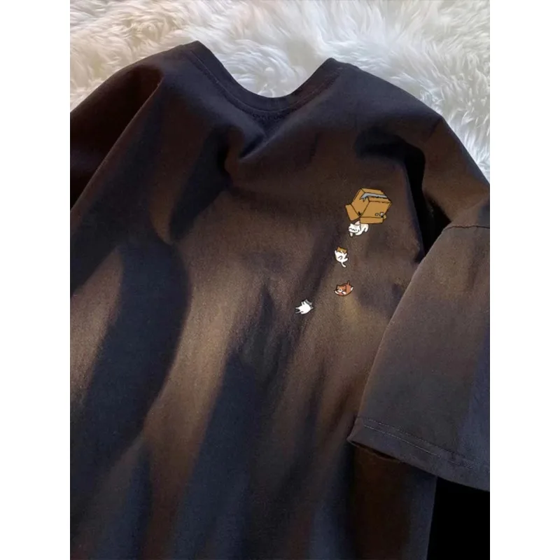 

Motorcycle 2025 spring and summer new simple and versatile T-shirt fashionable men and women couple loose casual crew neck top