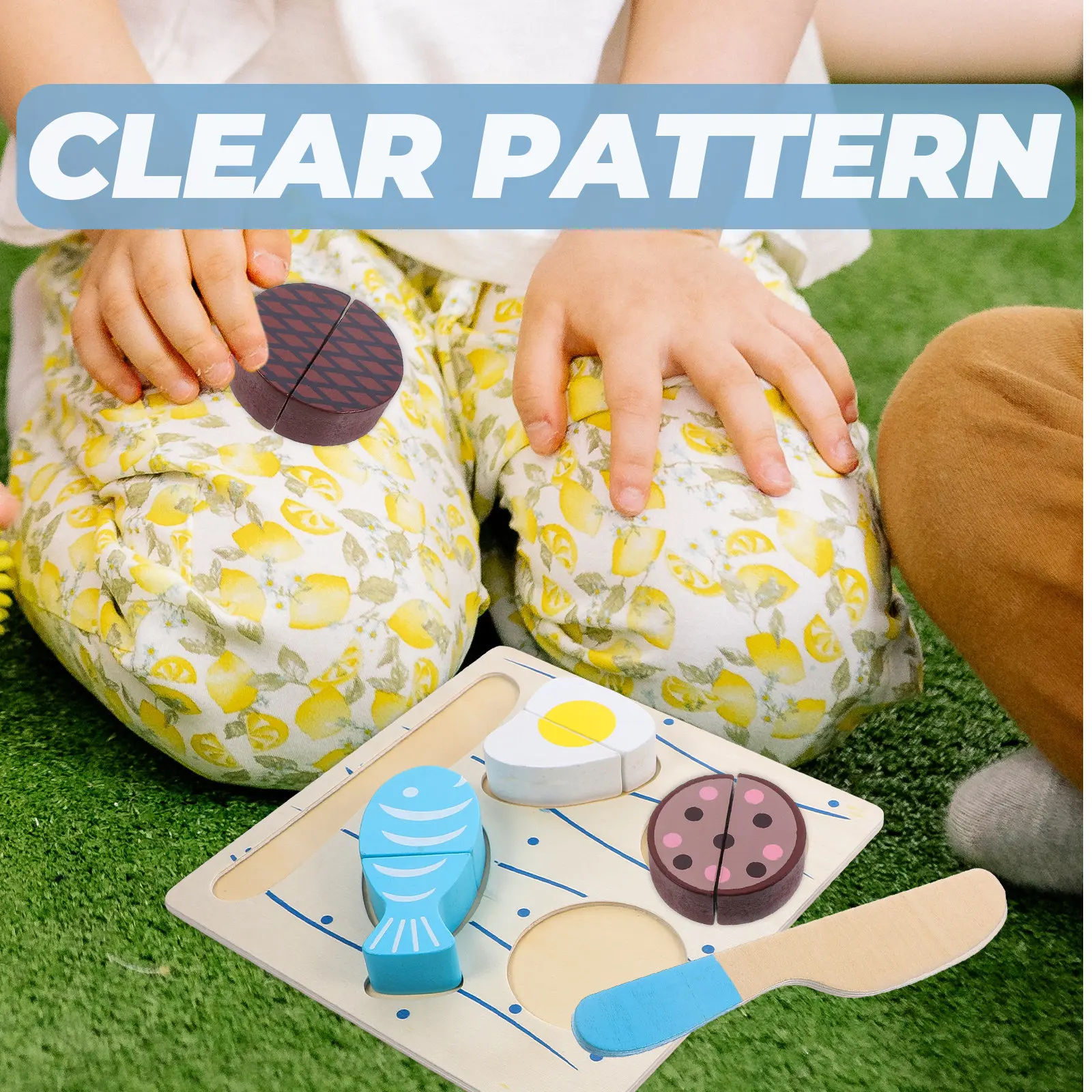 

1Set Cartoon Food Cutting Game Wooden Educational Kitchen Playthings Safe Smooth Edges Cognitive Development Pretend Cutting