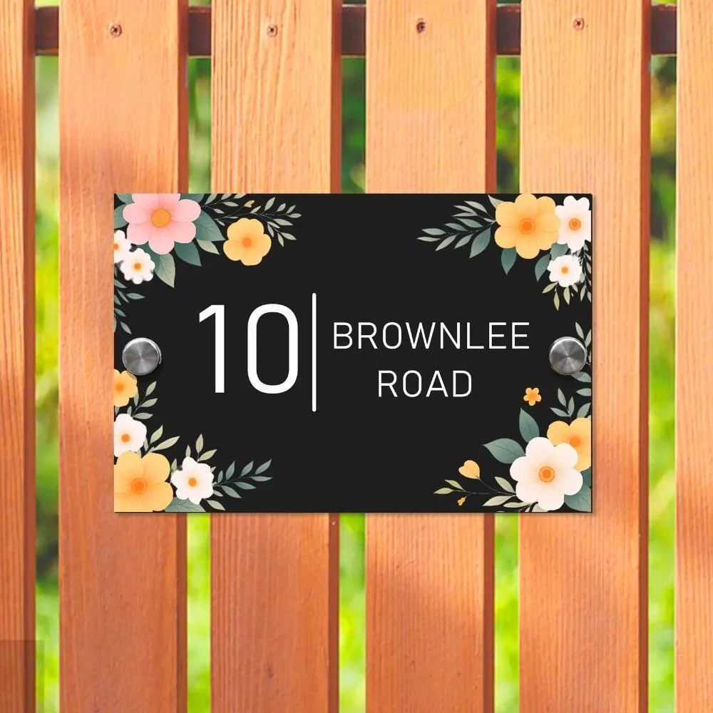 

Изготовленный на заказ цветочный знак дома, темно-серый тон — подставка из нержавеющей стали, акриловый материал, современный новый домашний декор