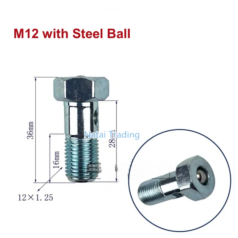 5pcs Diesel Unit Pump Oil Return Valve Screw EUP M14 M12 Hollow Screw with Filter Equal Pressure Relief Valve with Steel Ball