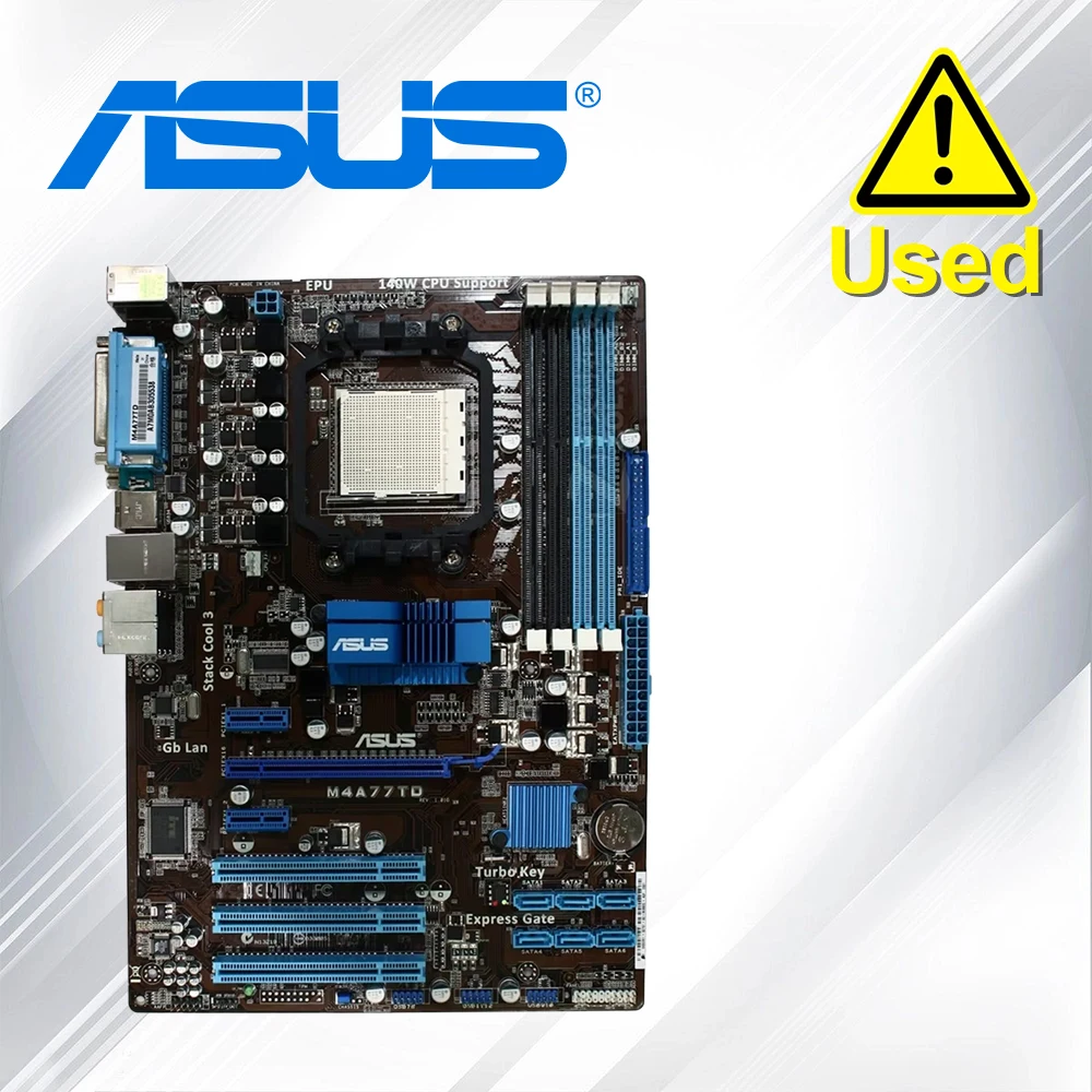 For Asus M4A77TD Original  Desktop Motherboard 770 Socket AM3 DDR3 16GB SATA II USB2.0