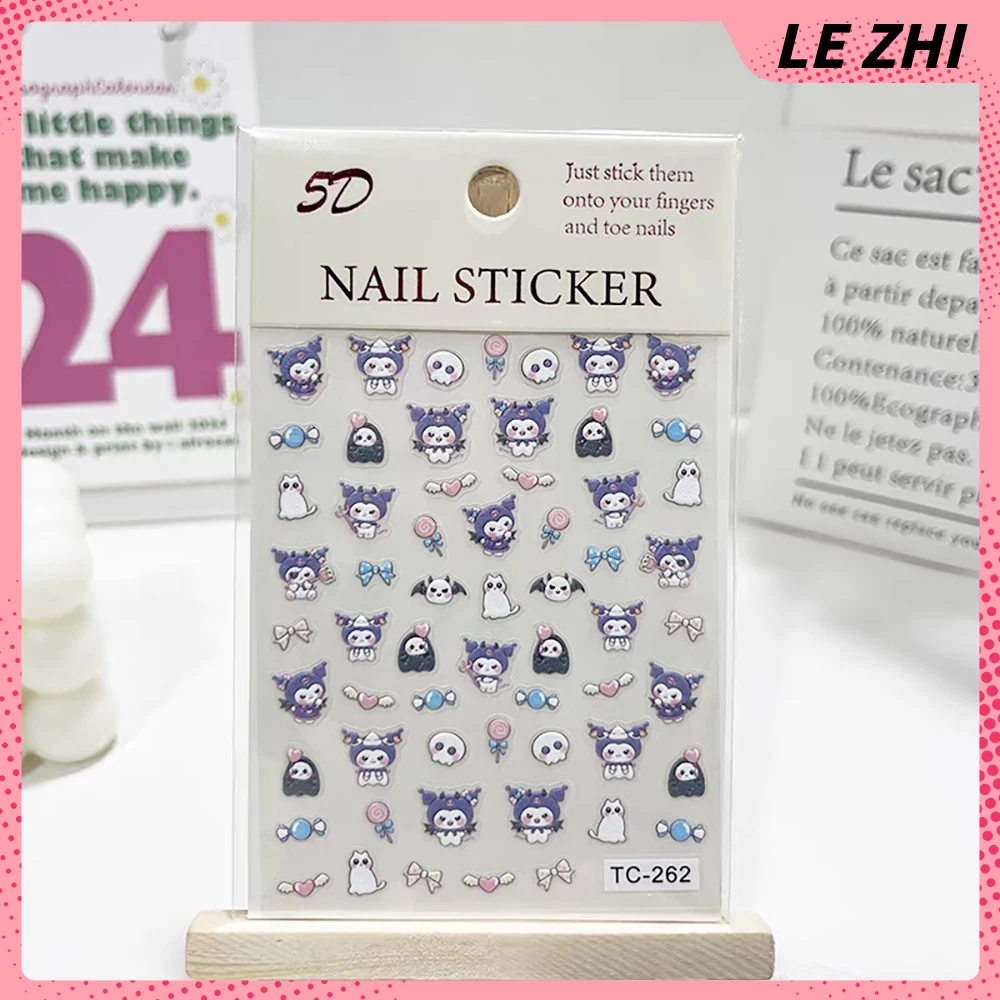 Cartoon The Sanrio Family Hello Kitty Nail Stickers Nail Art Decoration Mymelody Kuromi Cinnamoroll 3D Diy Handmade Stickers