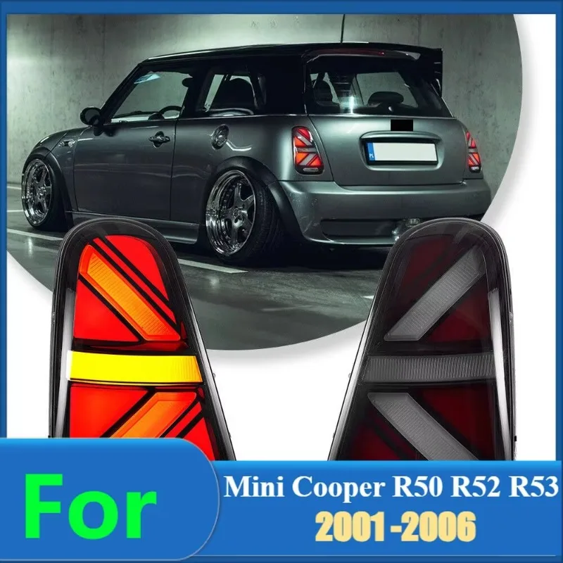 Clear LED Rear Tail Lights For Mini Cooper R50 R52 R53 2001-2006 w/Startup,enhancing the car's personalization and safety