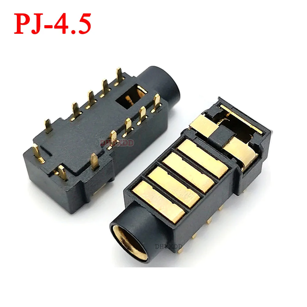 1-10pcs PJ-4.5 Gold Plated 4.5mm Headphone Power Socket Pin 5 Section Audio for Sony Player 4.4 Balance Jack