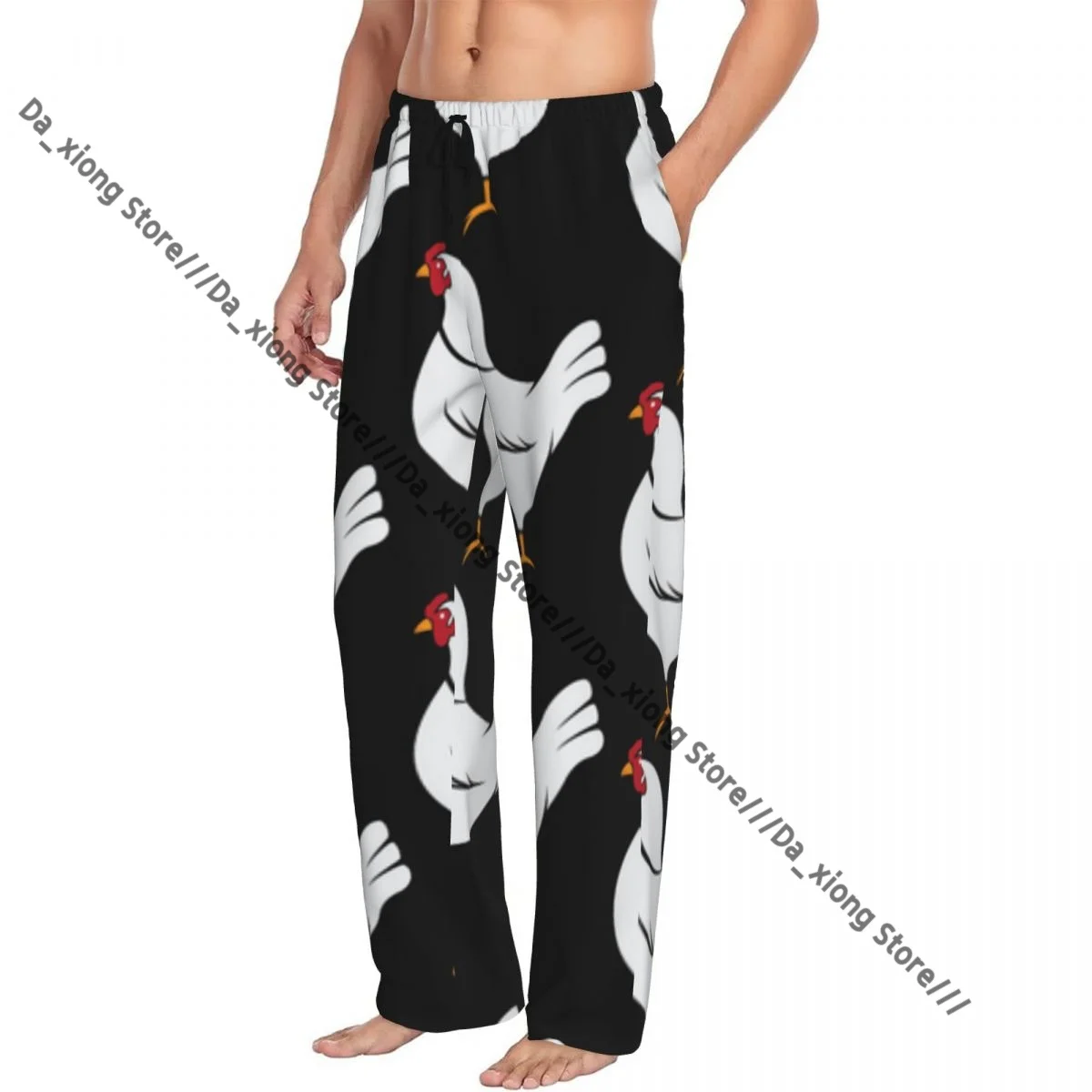 Hen Art Background Mens Pajamas Pyjamas Pants Lounge Pants Sleep Bottoms
