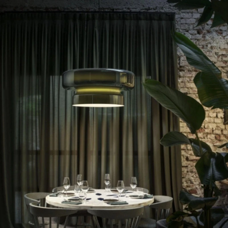 Postmodern Art Pendant Lights Restaurants Cafes Clubs Guests Personalized Colorful Designers Glass Lampshade LED Hanging Lamps