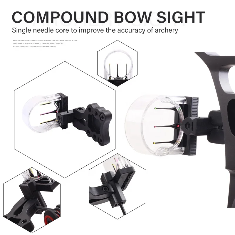 مجمع القوس البصر الرماية 3 دبابيس نطاق مجهر قابل للتعديل المعادن الصيد المهنية مركب السهم مجموعة الملحقات #2