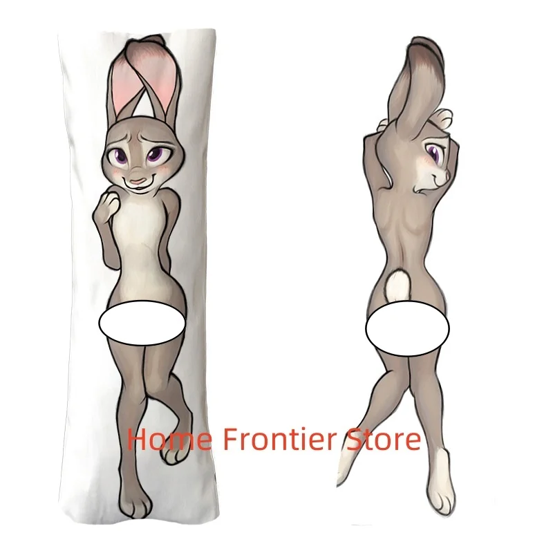 New Pattern Dakimakura Anime Judy Hopps Zootopia Furry Double-sided Print Life-size Adult Pillowcase