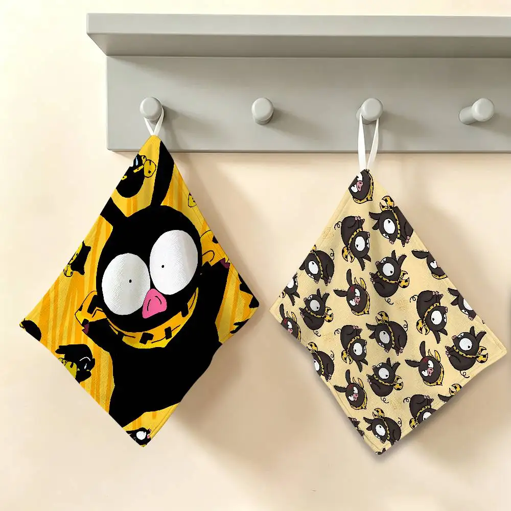 Anime Cute Ranma P Chan Ryogas Hanging Kitchen Towel, Polyester Cotton Fabric, Absorbent Hand Wiping Towel for Home Dormitory