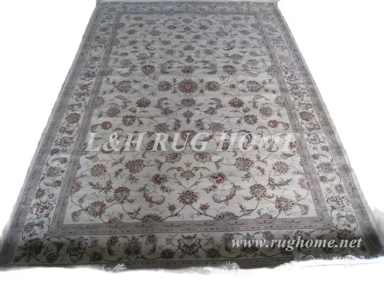 Free shipping 6'X9' 180Line Hand-knotted  Wool Oriental Persian carpet handmade carpet, wool field and silk flower