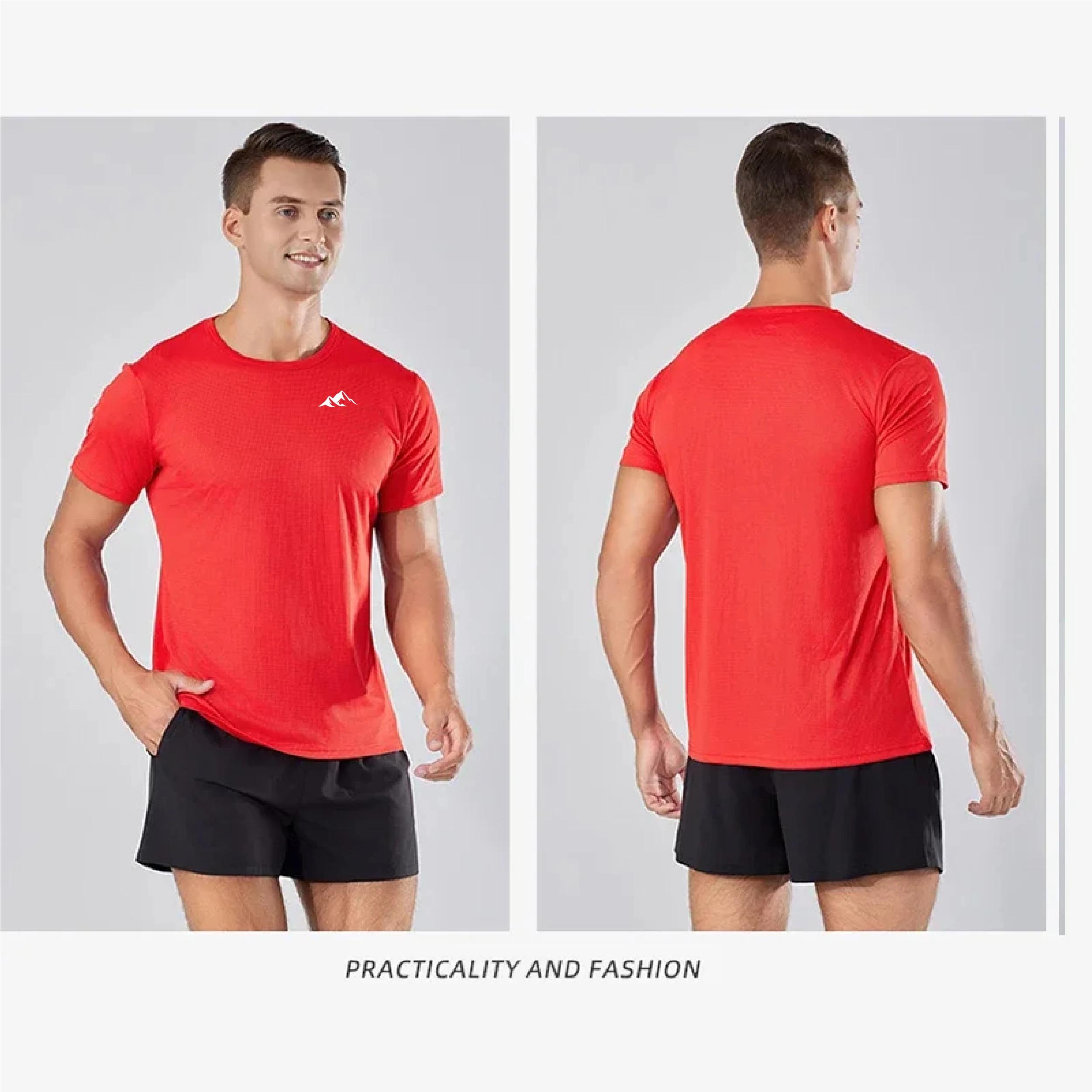 Summer Mens Quick Dry Running Bodybuilding Shirts Sport Gym T Shirt Men Short Sleeve Fitness Tops Oversized T-Shirt Jersey view 3