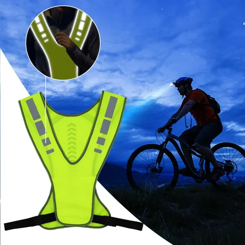 High Visibility Reflective Motorcycle Cycling Vest Night Running Safety Coat for Men Women Safety