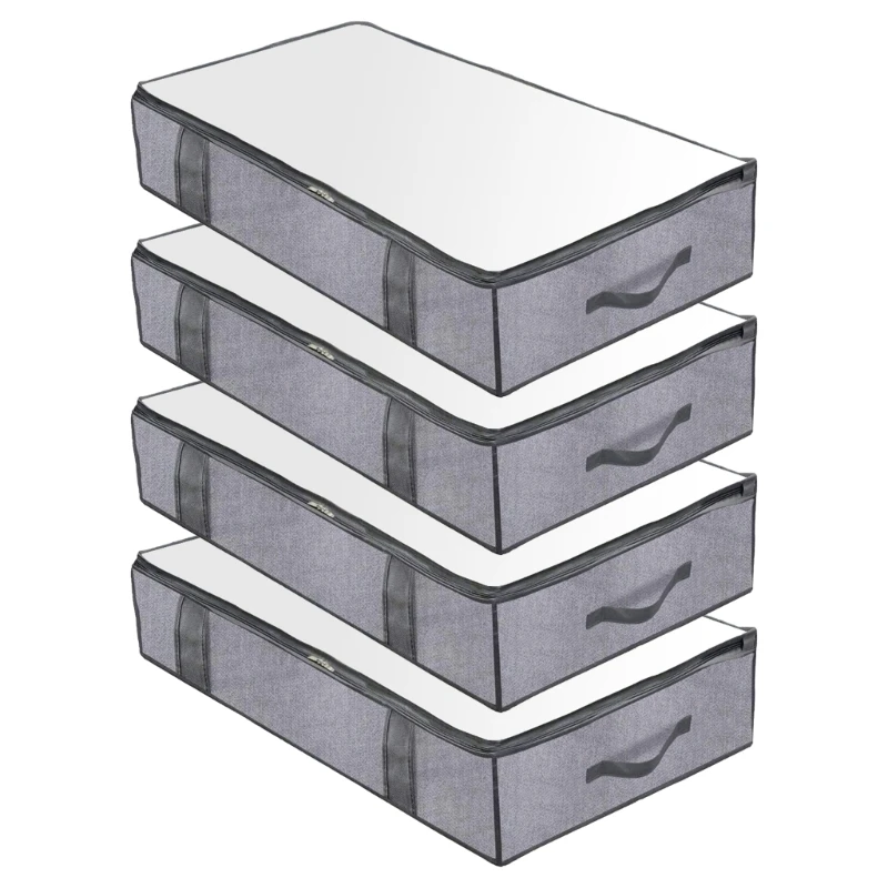 

Набор из 4 практичных тканевых предметов для хранения одеял, подушек и постельного белья под кроватью.