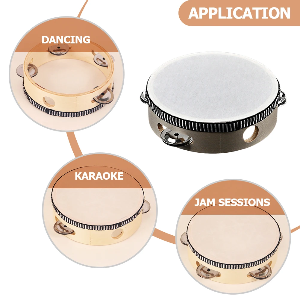 

Tambourine Kids Instrument Percussion Hand Drum Instruments Music for Toy Finger Castanets
