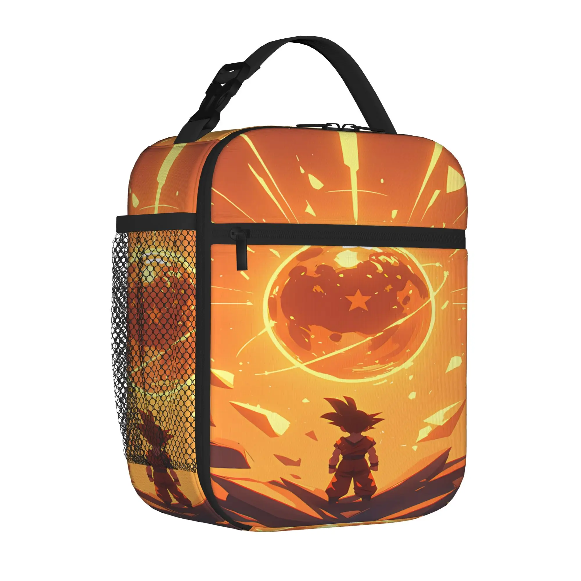 1 Piece Zipper Closure Stand Storage Bag Pocket Son GokuS  School Lunch Food Box Reusable For Lunch Food Bag