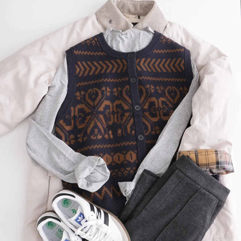 

Вязаный свитер в стиле ретро, женский круглый жилет Ne Svel, свободный крой, теплый кардиган, нейлоновая шерсть, смесь меха кролика, зима 2025