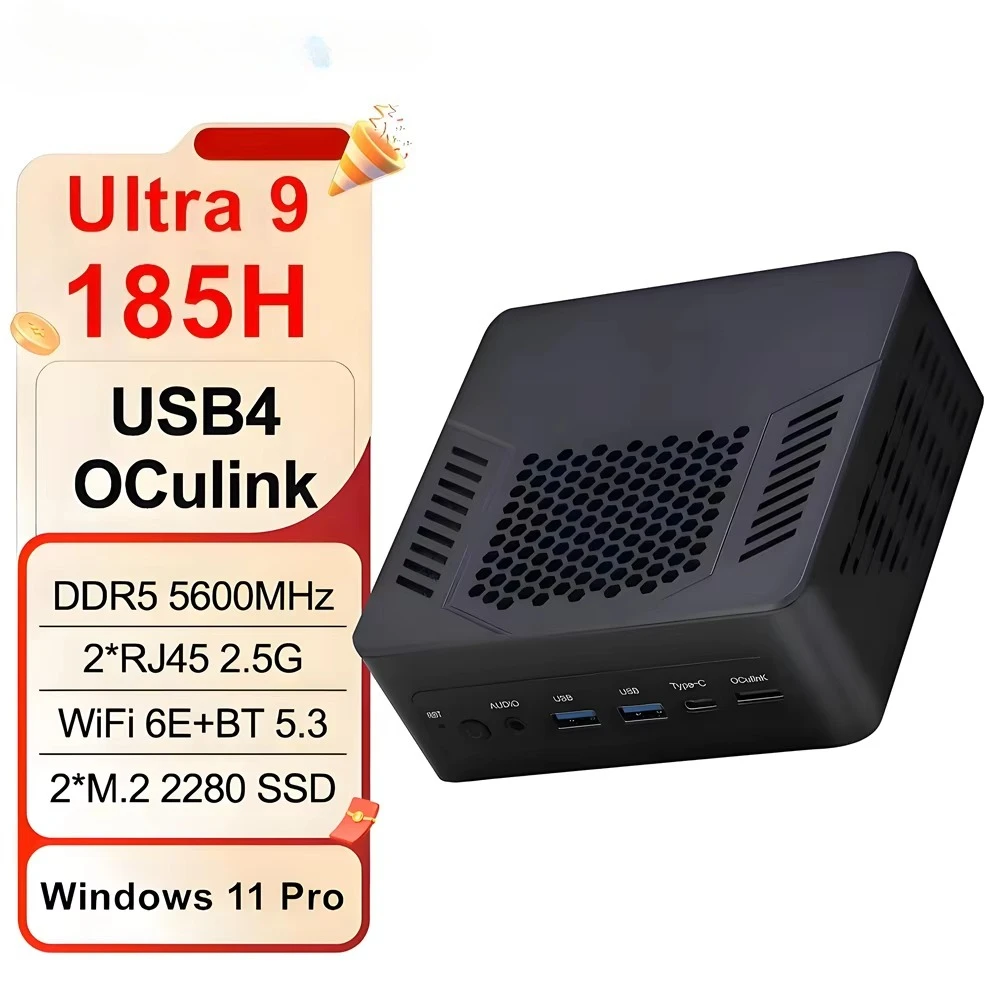 Topton OCulink Mini PC Gamer Intel Core Ultra 9 185H 7 165H 5 125H USB4 2x2.5G LAN 2xPCIe4 Windows 11 WiFi6E كمبيوتر مكتبي