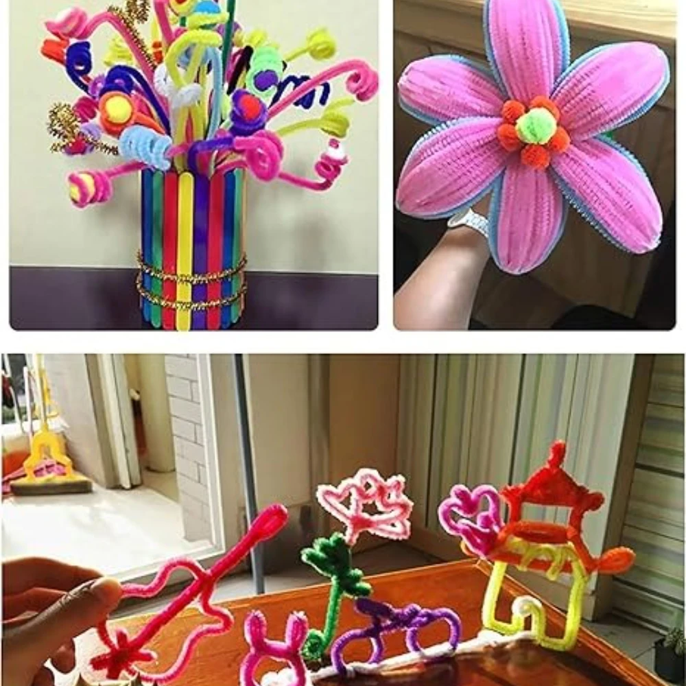 100-1500 قطعة الجذعية الشنيل الملونة الملتوية قضيب DIY بها بنفسك أفخم بهرج الجذعية السلكية تويست عصا رقيق بار سلك الحديد الأنابيب المنظفات أفخم