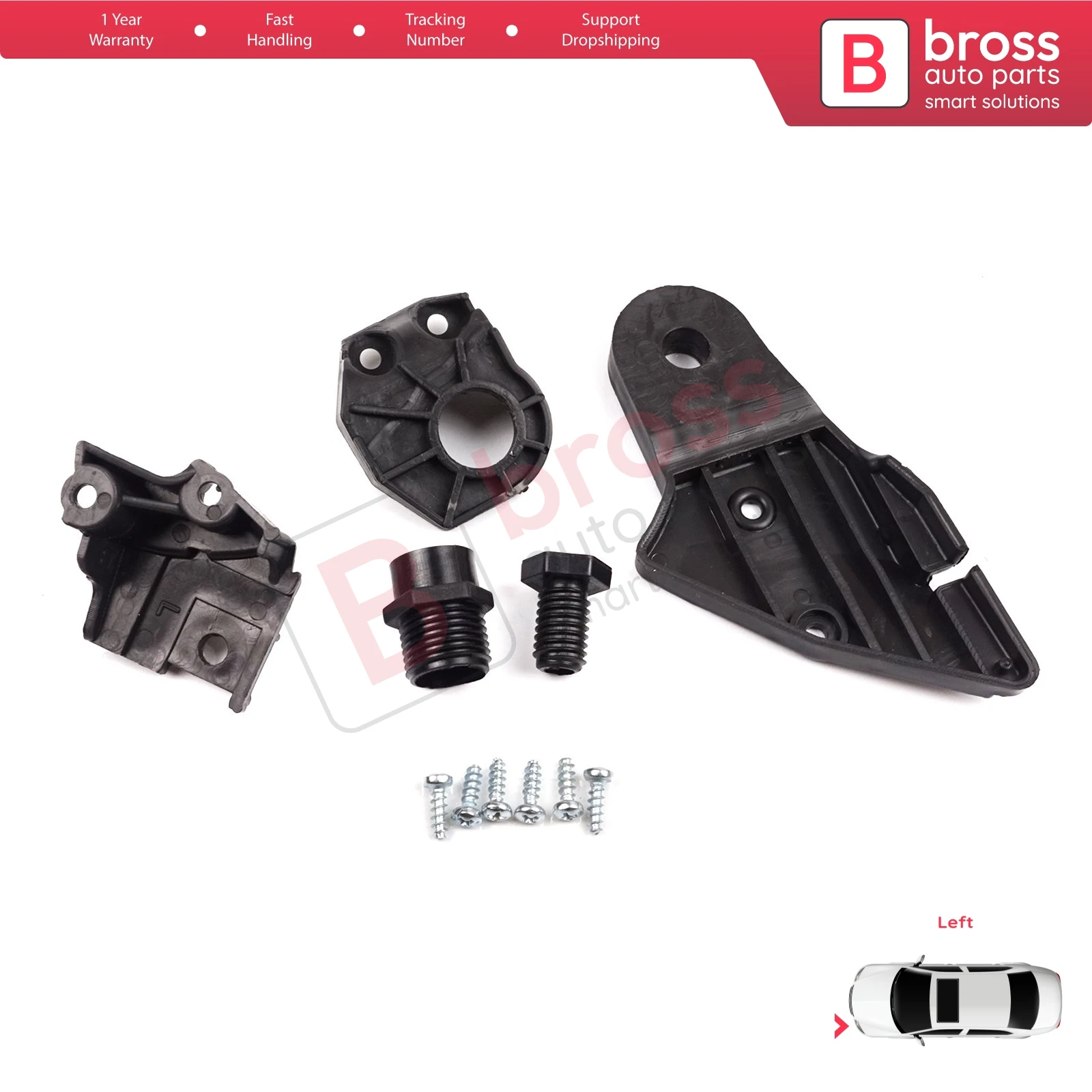 BHL514 Headlight Holder Mount Repair Bracket Tab Set Left Side for Mercedes C Class W204 S204 C204 2007-2014 CL203 A2048201114