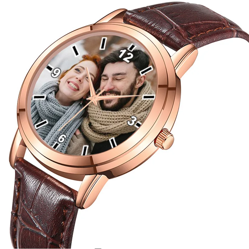 عشاق مخصص صور ووتش DIY صورة شعار ساعات الكوارتز طباعة صورة على ساعة معدنية الطلب أبدا تتلاشى هدية فريدة للأزواج #6