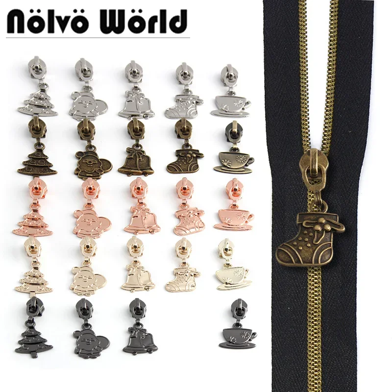 

5/10/20Pcs 5# Zipper Puller Slider for Nylon Zippers Black Normal and Reverse Zip Head Decorative Bag Clothes Sewing Accessories