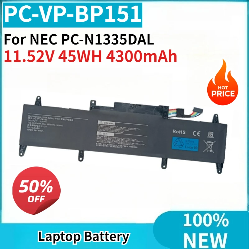 

High Quality New PC-VP-BP151 11.52V 45WH 4300mAh Laptop Battery for NEC PC-N1335DAL