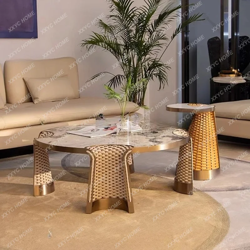XX Balcony small tea table living room clothes home woven coffee table