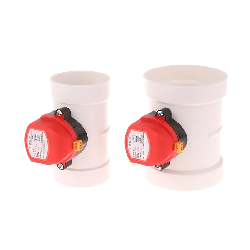 

220V AC Plastic PVC Electric Air Damper PVC Motorized Pipe Control Check Valve 75mm 110mm Round Pipe Air Volume Controller