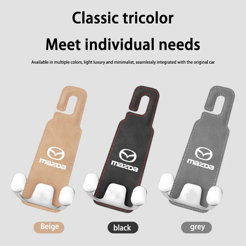 الجلد المدبوغ هوك مزدوج المقعد الخلفي مسند الظهر هوك سيارة الداخلية المنظم اكسسوارات لمازدا 3 6 CX5 2 CX3 CX9 MX5 RX8 Axela #4