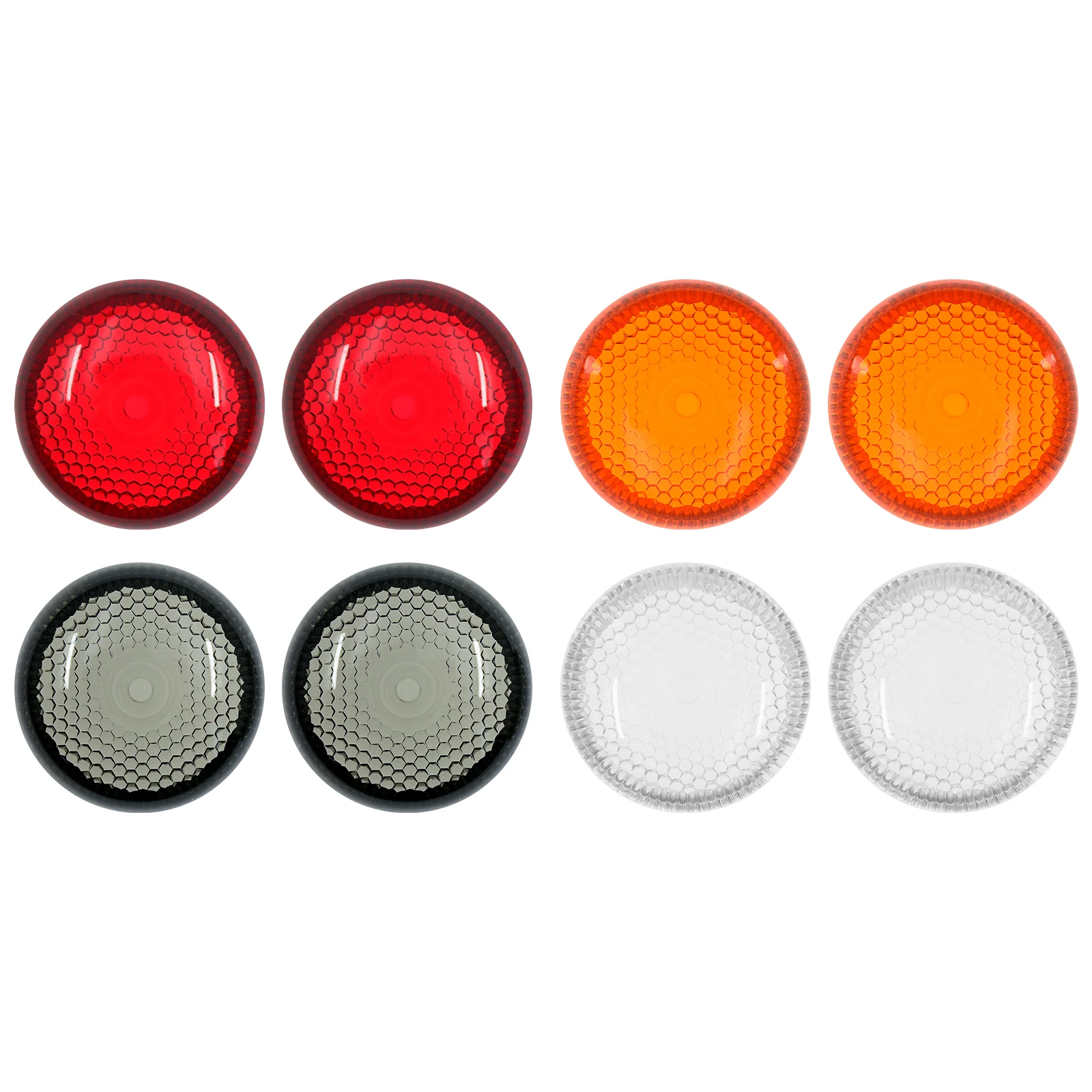 Motorcycle 2PCS Bullet Turn Signal Light Lens Cover Red Smoke Orange Clear For Harley Dyna Sportster XL 1200 883 Touring Softail