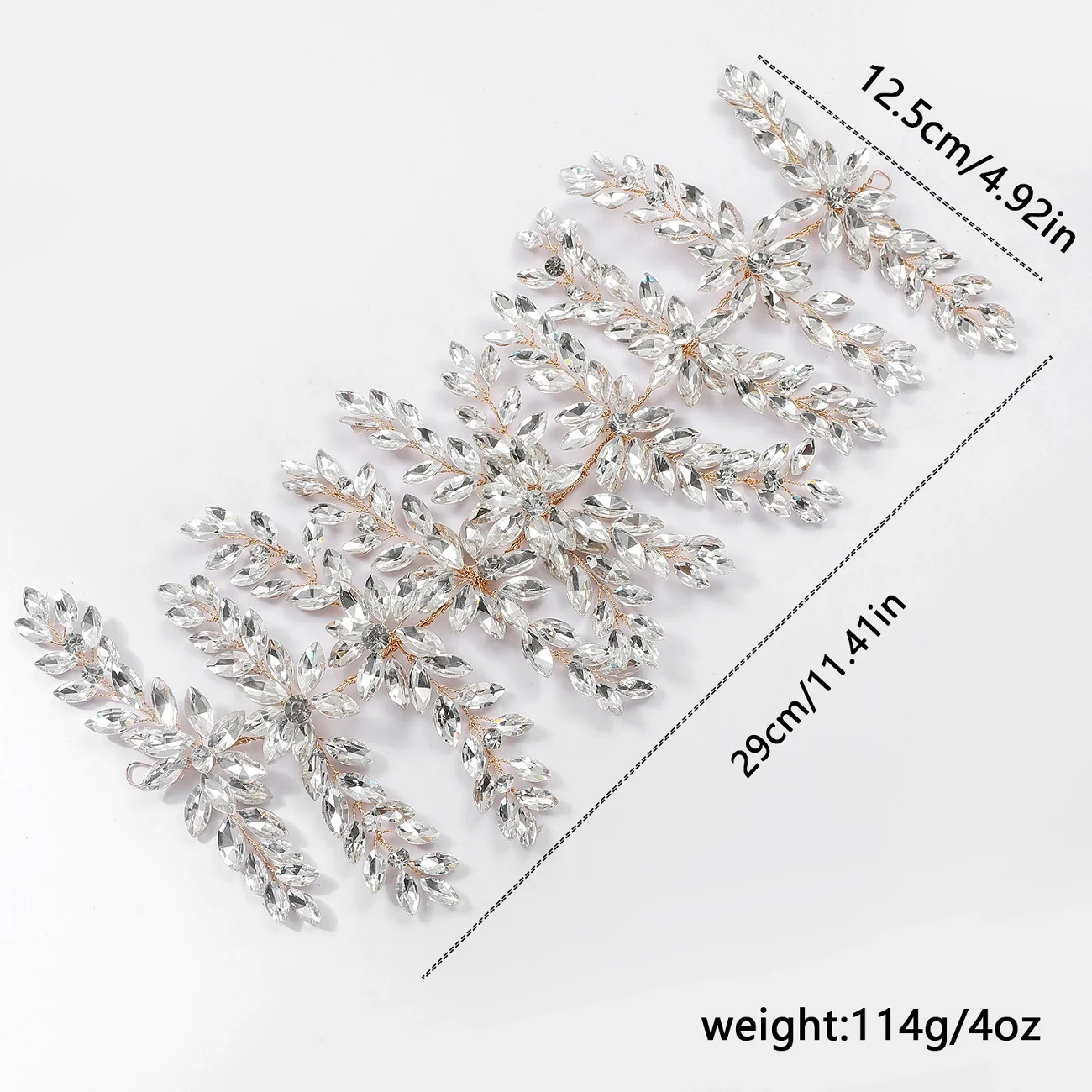 SLBRIDAL Handgefertigtes, trendiges Braut-Stirnband mit Kristallen, Strass und Perlen, Hochzeits-Haarschmuck für Frauen und Brautjungfern, Haarband-Schmuck – Detail 5