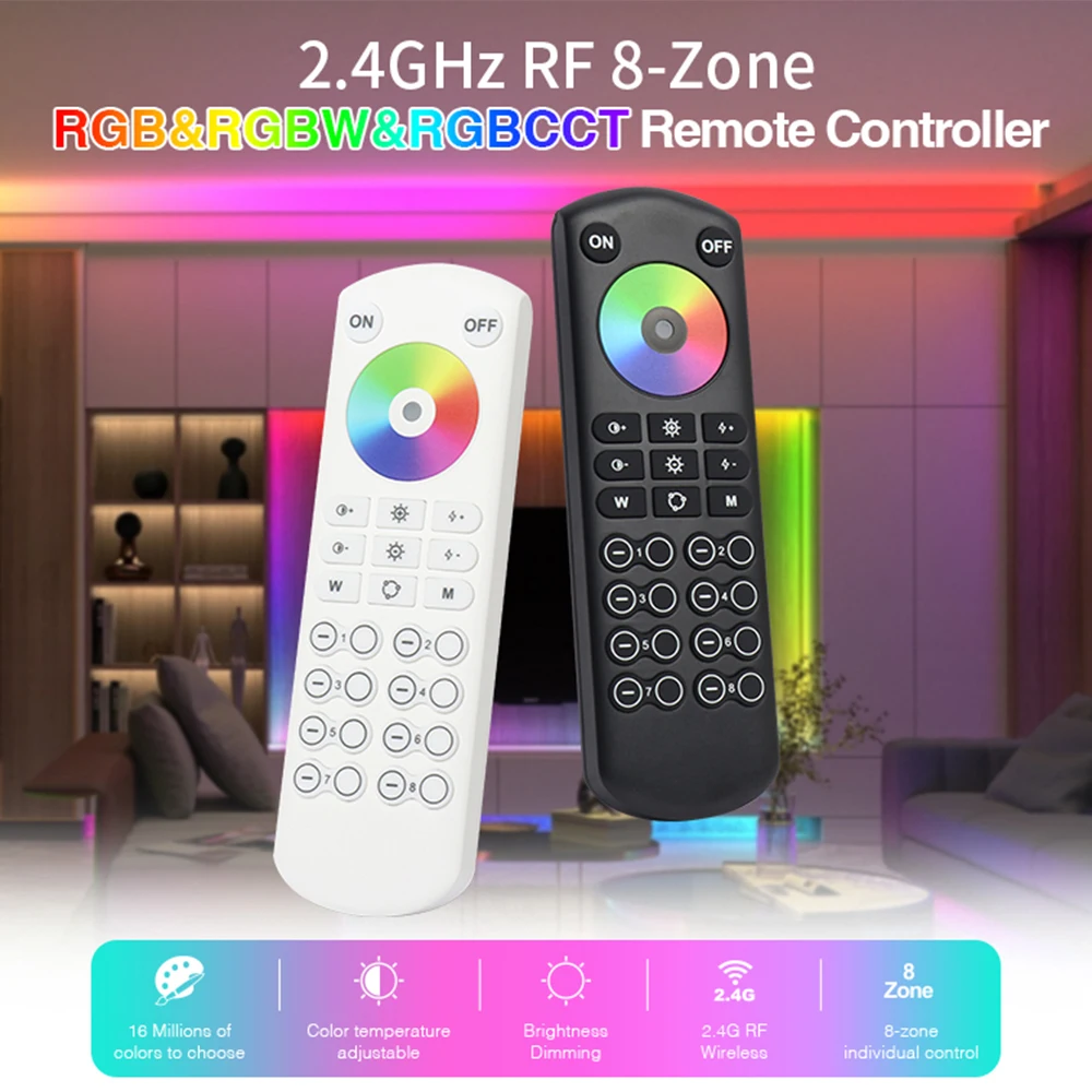 Zigbee 8-Zone Wireless Remote Controller for Outdoor Garden RGBCCT Floodlights Easy Control Reliable Lighting