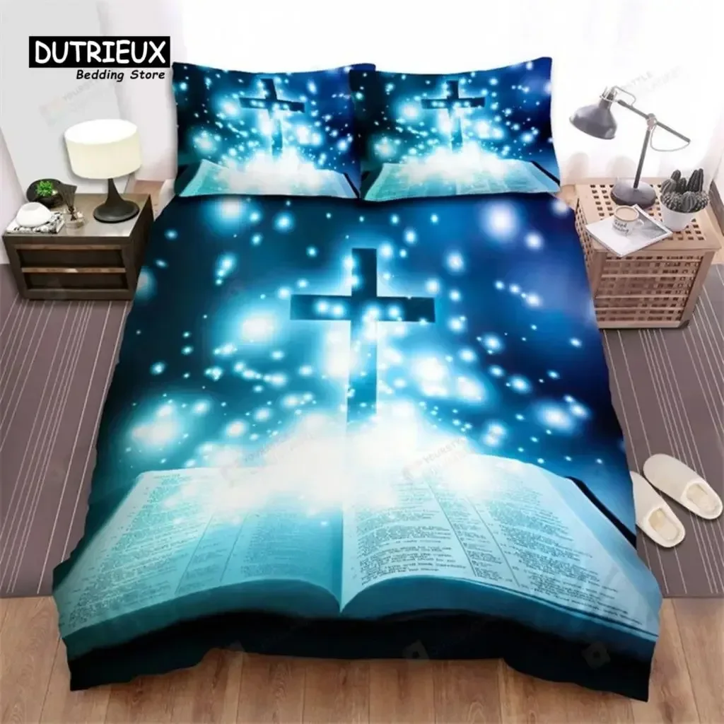 Jesus Cross Duvet Cover Animals Gothic Skull Bedding Set Microfiber God Jesus Christ Believer Quilt Cover King For Teens Adults